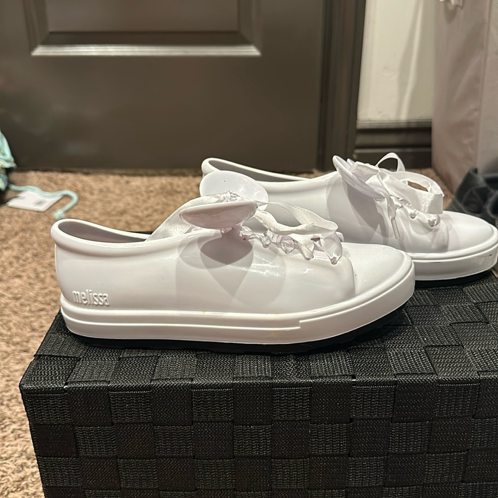 Melissa Women’s White Bow Lace-Up Slip-On Sneakers